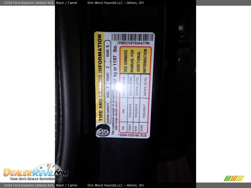 2009 Ford Explorer Limited 4x4 Black / Camel Photo #33