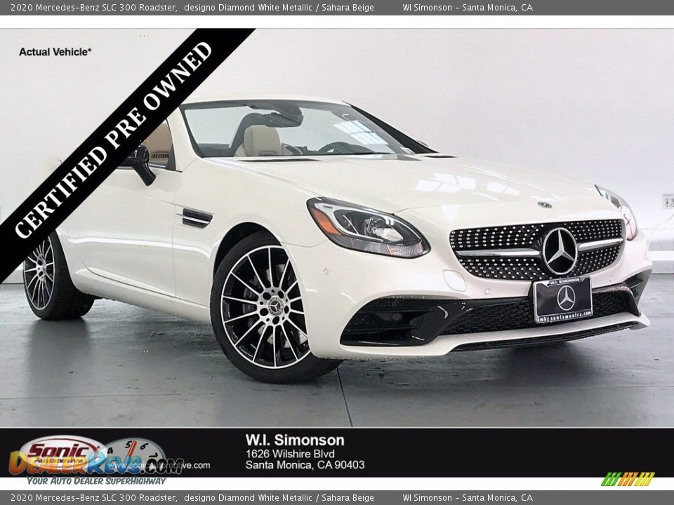 2020 Mercedes-Benz SLC 300 Roadster designo Diamond White Metallic / Sahara Beige Photo #1