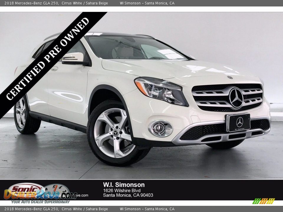 2018 Mercedes-Benz GLA 250 Cirrus White / Sahara Beige Photo #1