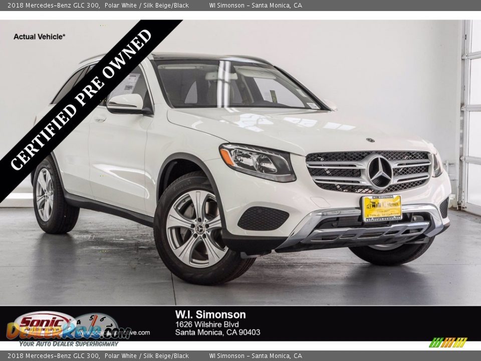 2018 Mercedes-Benz GLC 300 Polar White / Silk Beige/Black Photo #1