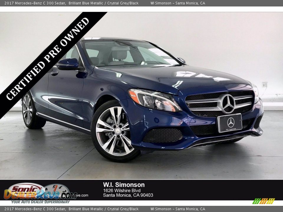 2017 Mercedes-Benz C 300 Sedan Brilliant Blue Metallic / Crystal Grey/Black Photo #1