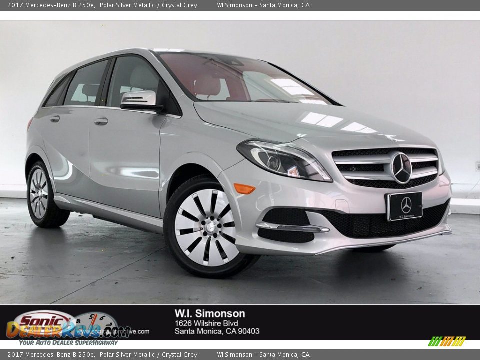 2017 Mercedes-Benz B 250e Polar Silver Metallic / Crystal Grey Photo #1