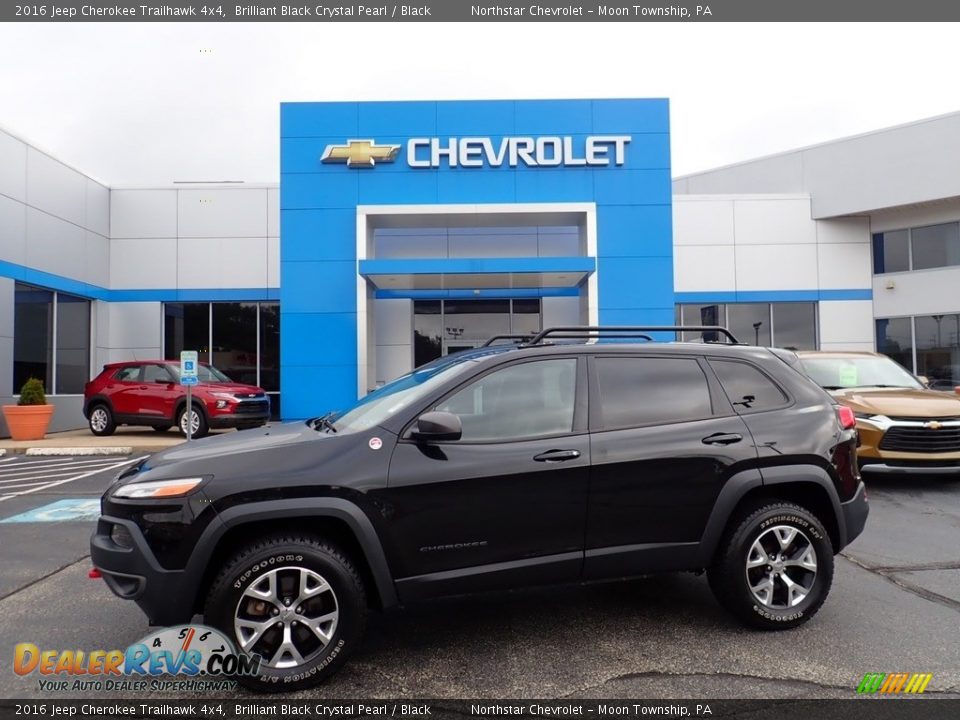 2016 Jeep Cherokee Trailhawk 4x4 Brilliant Black Crystal Pearl / Black Photo #1