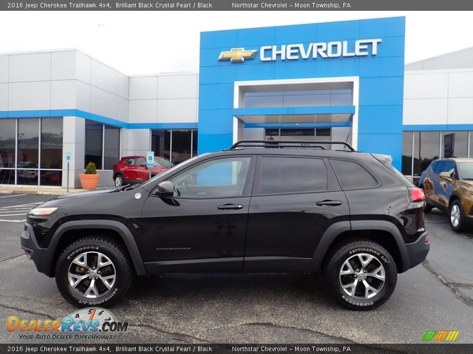 2016 Jeep Cherokee Trailhawk 4x4 Brilliant Black Crystal Pearl / Black Photo #3