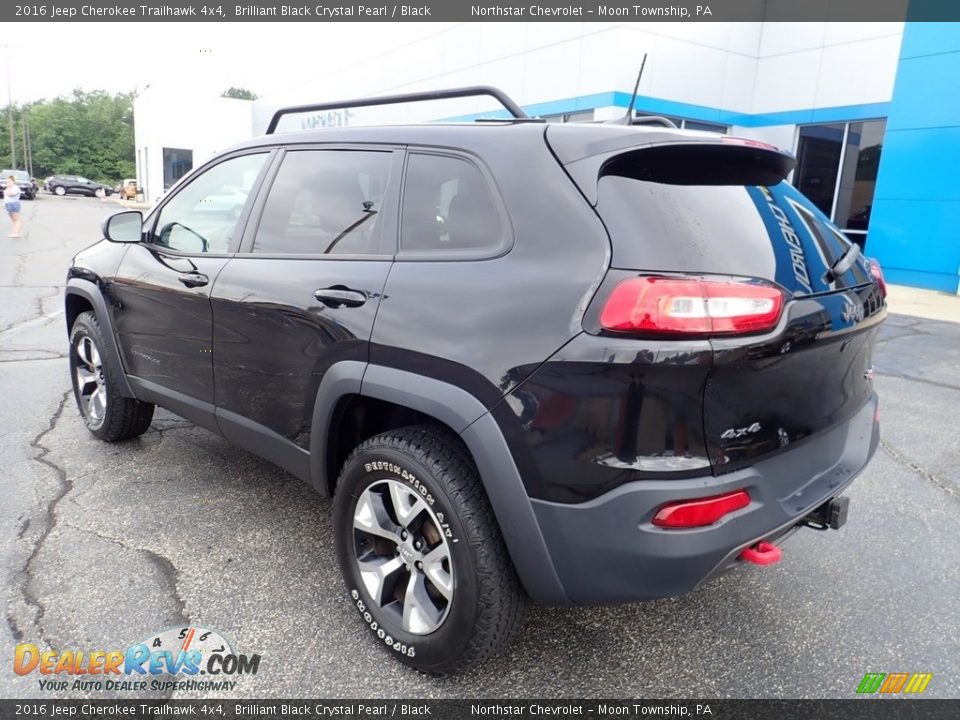2016 Jeep Cherokee Trailhawk 4x4 Brilliant Black Crystal Pearl / Black Photo #4