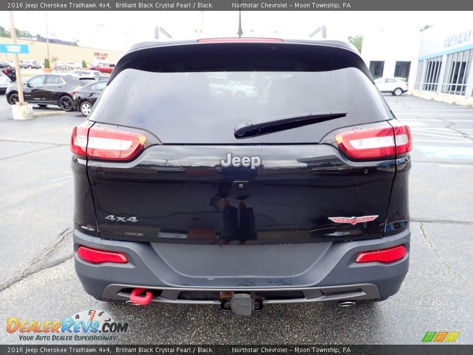 2016 Jeep Cherokee Trailhawk 4x4 Brilliant Black Crystal Pearl / Black Photo #6