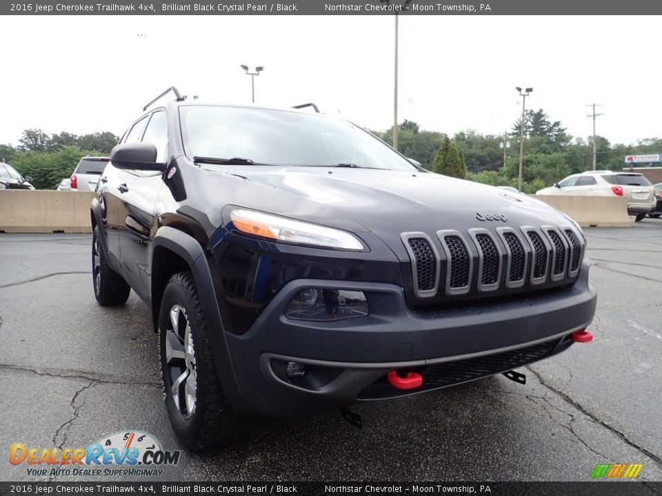 2016 Jeep Cherokee Trailhawk 4x4 Brilliant Black Crystal Pearl / Black Photo #12