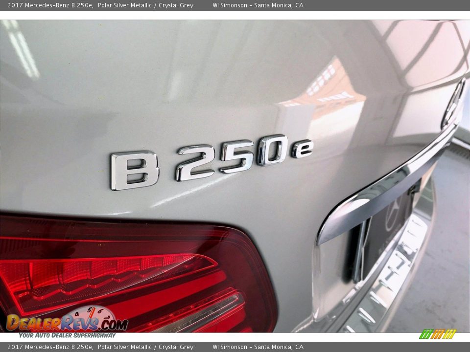 2017 Mercedes-Benz B 250e Polar Silver Metallic / Crystal Grey Photo #27