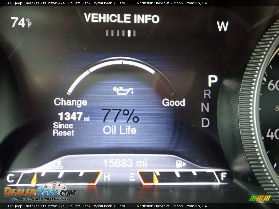 2016 Jeep Cherokee Trailhawk 4x4 Brilliant Black Crystal Pearl / Black Photo #29