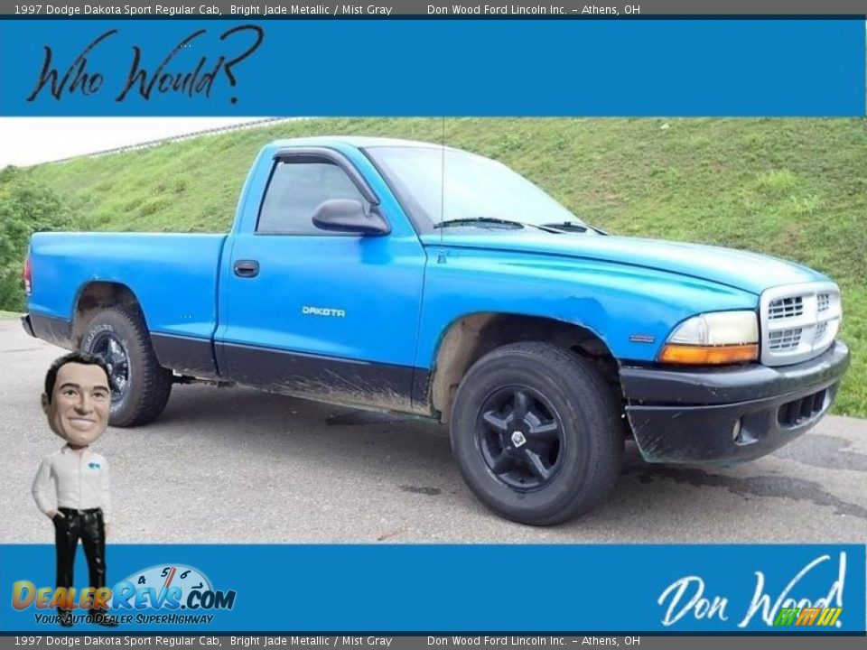 1997 Dodge Dakota Sport Regular Cab Bright Jade Metallic / Mist Gray Photo #1