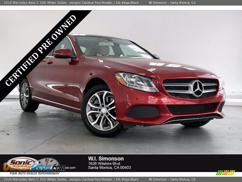 2016 Mercedes-Benz C 300 4Matic Sedan designo Cardinal Red Metallic / Silk Beige/Black Photo #1