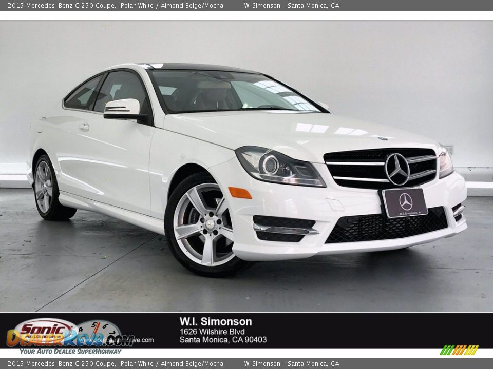 2015 Mercedes-Benz C 250 Coupe Polar White / Almond Beige/Mocha Photo #1