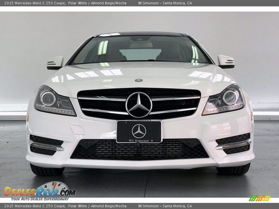 2015 Mercedes-Benz C 250 Coupe Polar White / Almond Beige/Mocha Photo #2