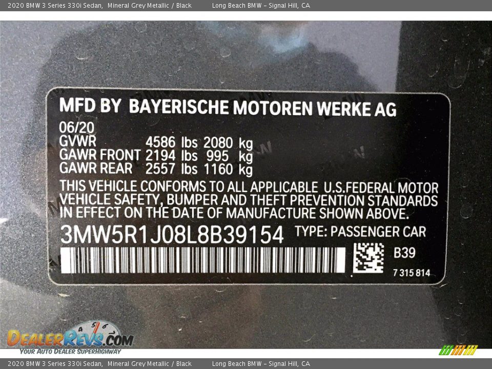 2020 BMW 3 Series 330i Sedan Mineral Grey Metallic / Black Photo #18