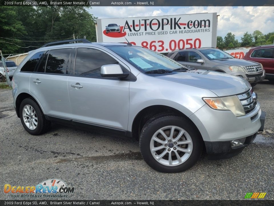 2009 Ford Edge SEL AWD Brilliant Silver Metallic / Camel Photo #1