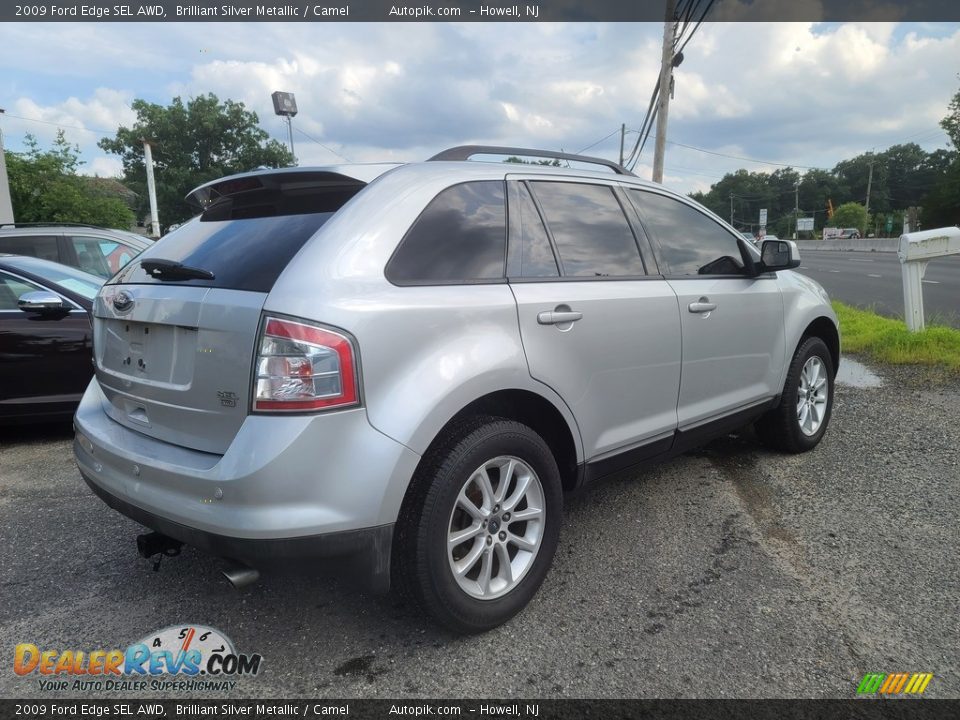 2009 Ford Edge SEL AWD Brilliant Silver Metallic / Camel Photo #3