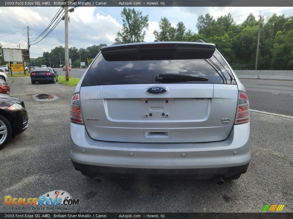 2009 Ford Edge SEL AWD Brilliant Silver Metallic / Camel Photo #4