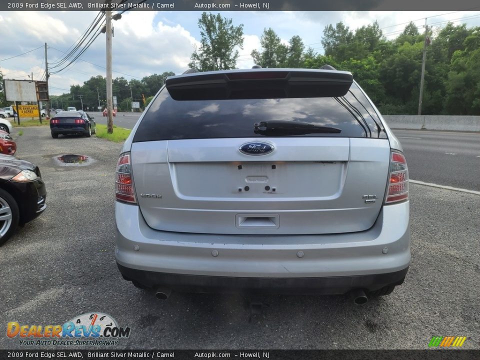 2009 Ford Edge SEL AWD Brilliant Silver Metallic / Camel Photo #4