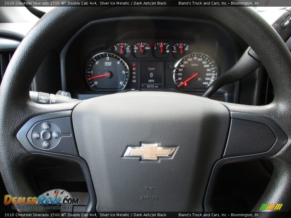 2016 Chevrolet Silverado 1500 WT Double Cab 4x4 Silver Ice Metallic / Dark Ash/Jet Black Photo #13