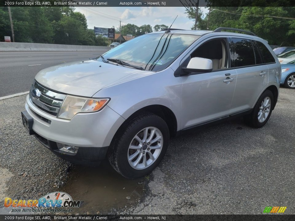 2009 Ford Edge SEL AWD Brilliant Silver Metallic / Camel Photo #6