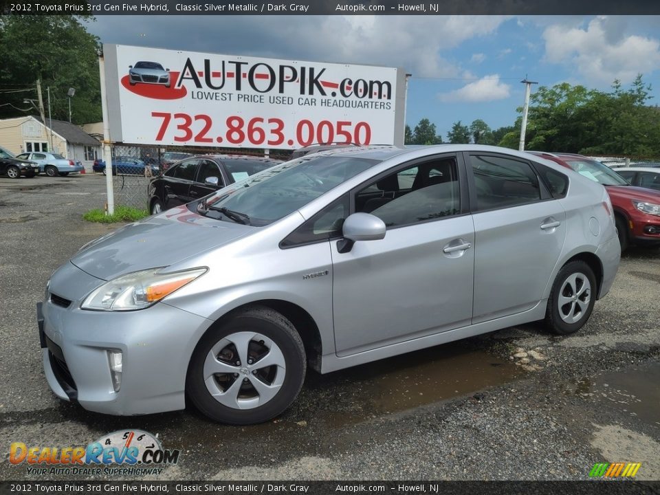 2012 Toyota Prius 3rd Gen Five Hybrid Classic Silver Metallic / Dark Gray Photo #1