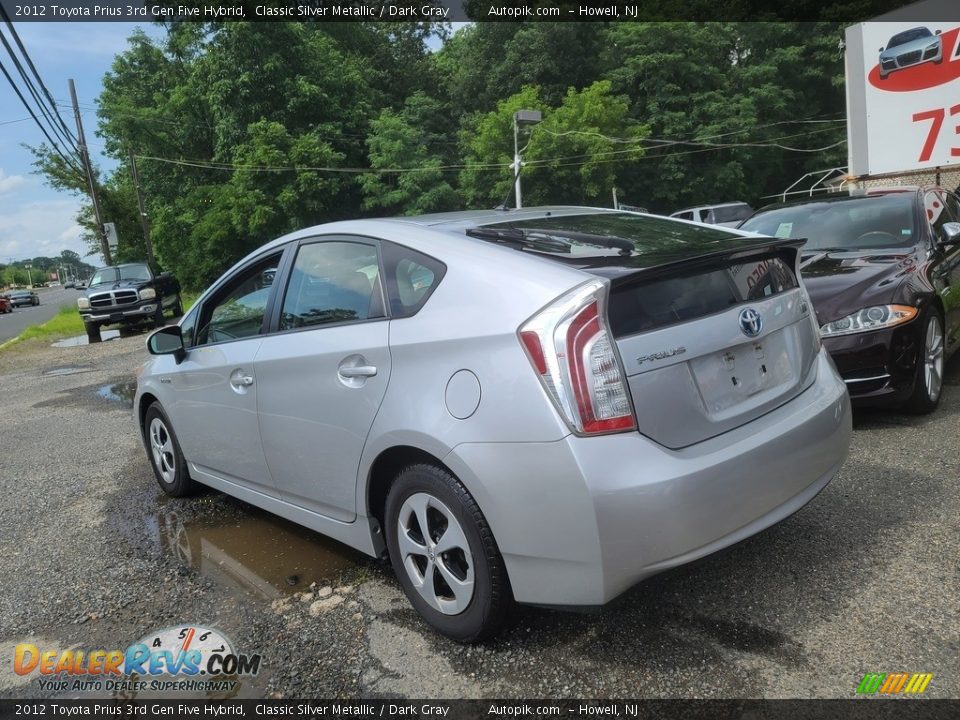 2012 Toyota Prius 3rd Gen Five Hybrid Classic Silver Metallic / Dark Gray Photo #3