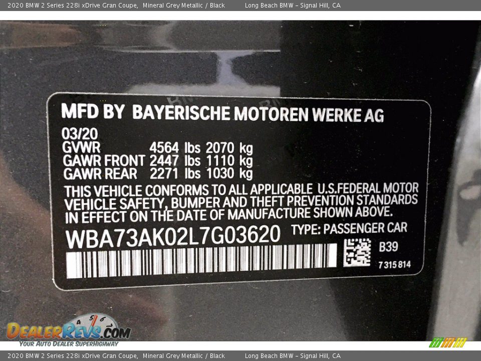 2020 BMW 2 Series 228i xDrive Gran Coupe Mineral Grey Metallic / Black Photo #18