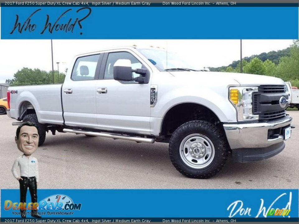2017 Ford F250 Super Duty XL Crew Cab 4x4 Ingot Silver / Medium Earth Gray Photo #1