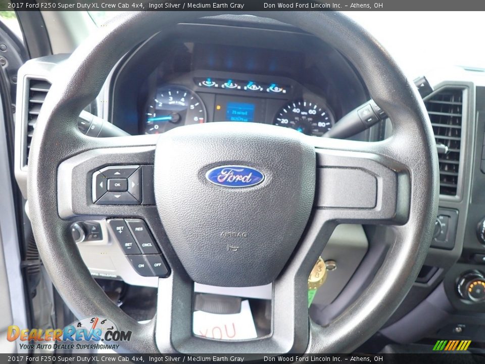 2017 Ford F250 Super Duty XL Crew Cab 4x4 Ingot Silver / Medium Earth Gray Photo #26