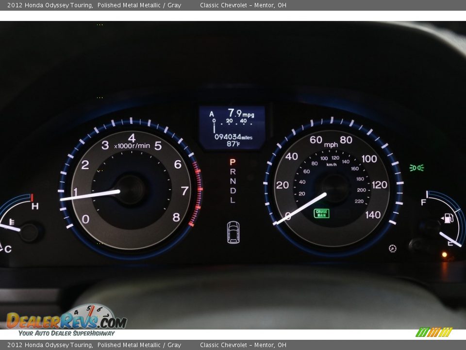 2012 Honda Odyssey Touring Polished Metal Metallic / Gray Photo #8