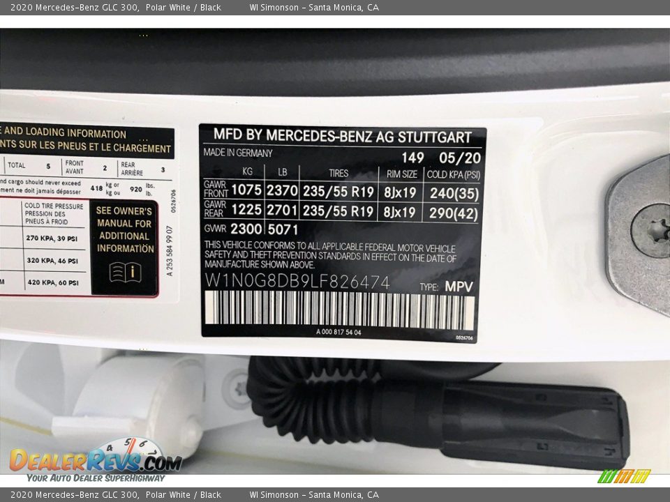 2020 Mercedes-Benz GLC 300 Polar White / Black Photo #11