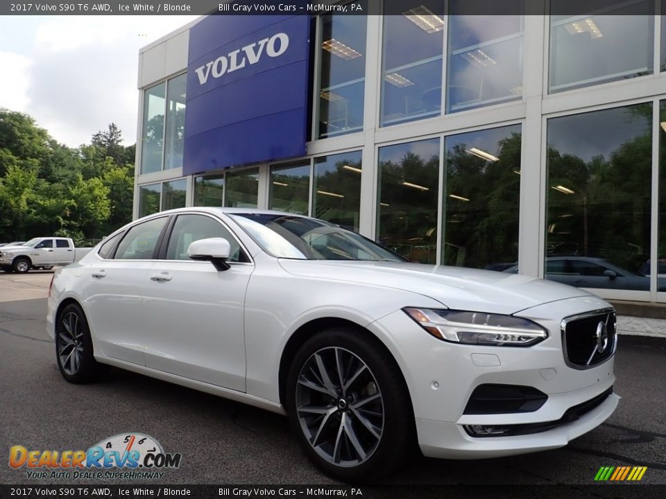 2017 Volvo S90 T6 AWD Ice White / Blonde Photo #1