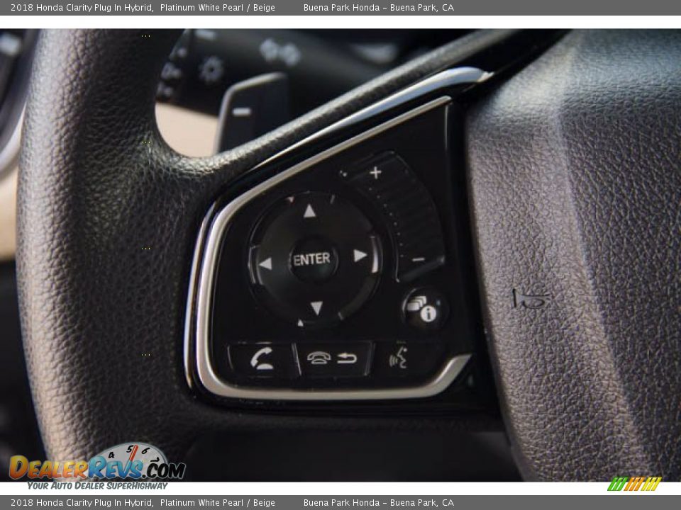 2018 Honda Clarity Plug In Hybrid Platinum White Pearl / Beige Photo #14