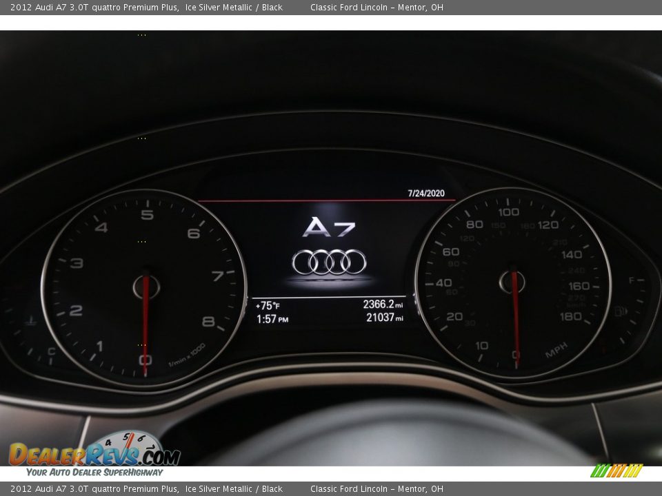 2012 Audi A7 3.0T quattro Premium Plus Ice Silver Metallic / Black Photo #8