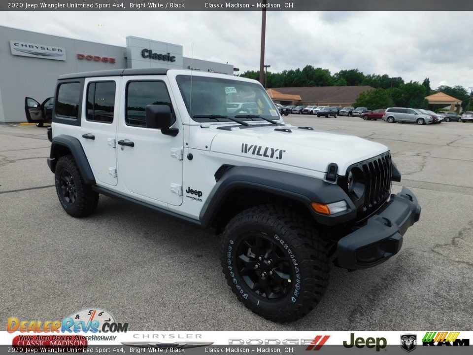 2020 Jeep Wrangler Unlimited Sport 4x4 Bright White / Black Photo #1