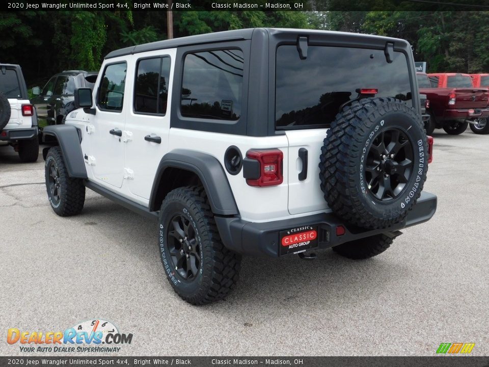2020 Jeep Wrangler Unlimited Sport 4x4 Bright White / Black Photo #5