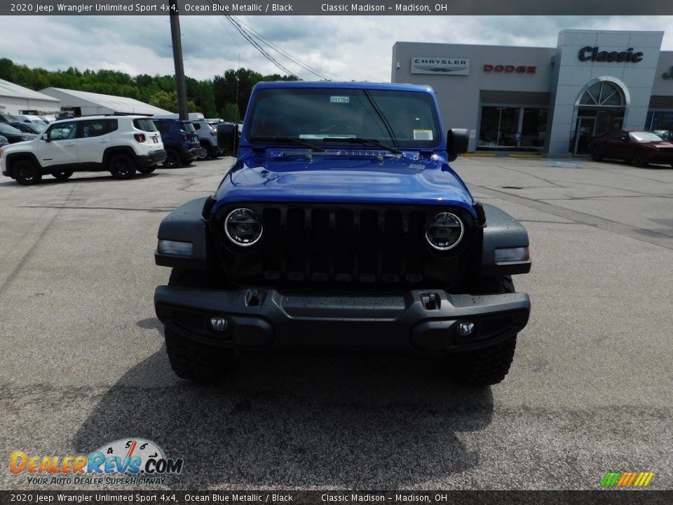 2020 Jeep Wrangler Unlimited Sport 4x4 Ocean Blue Metallic / Black Photo #3