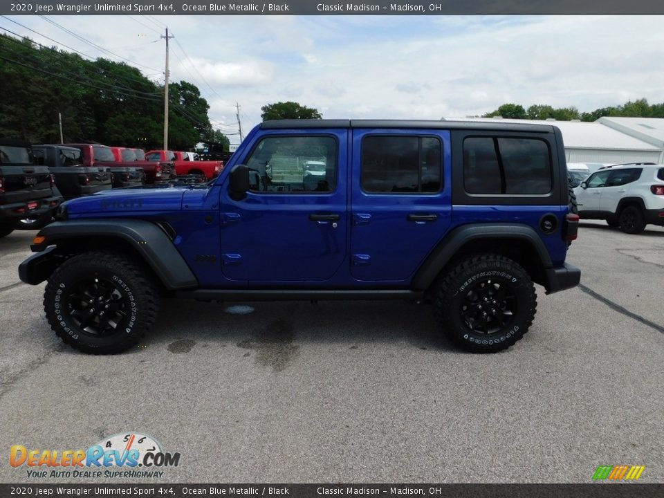 2020 Jeep Wrangler Unlimited Sport 4x4 Ocean Blue Metallic / Black Photo #4