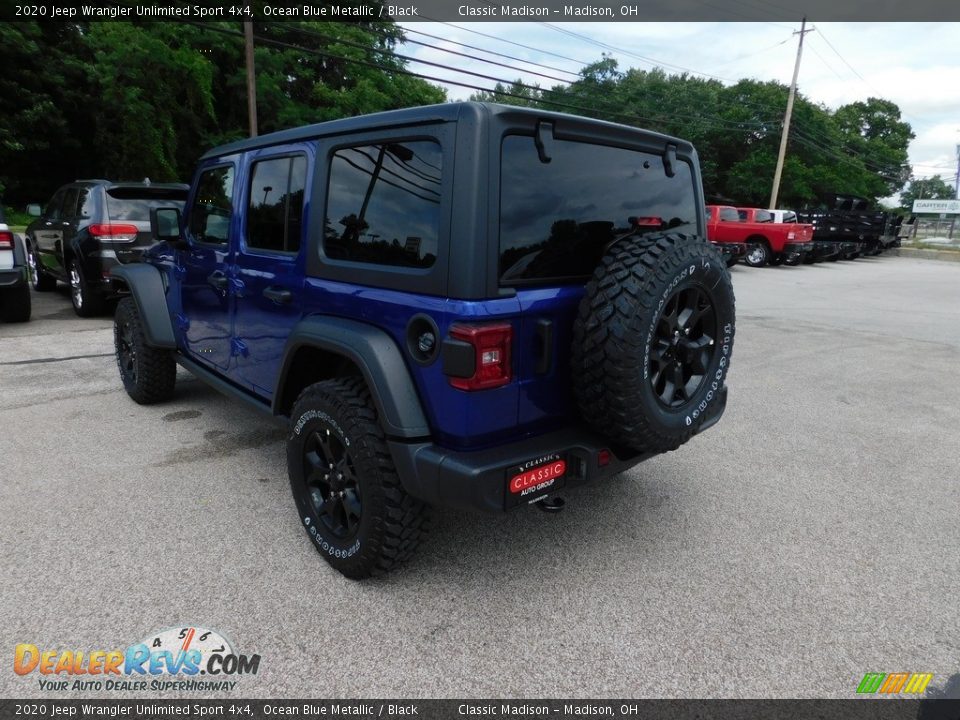 2020 Jeep Wrangler Unlimited Sport 4x4 Ocean Blue Metallic / Black Photo #5