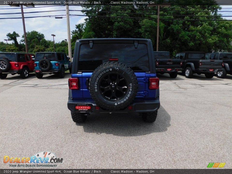 2020 Jeep Wrangler Unlimited Sport 4x4 Ocean Blue Metallic / Black Photo #6