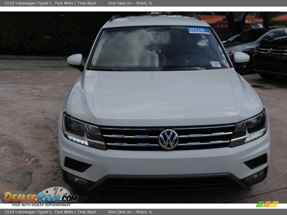 2018 Volkswagen Tiguan S Pure White / Titan Black Photo #3