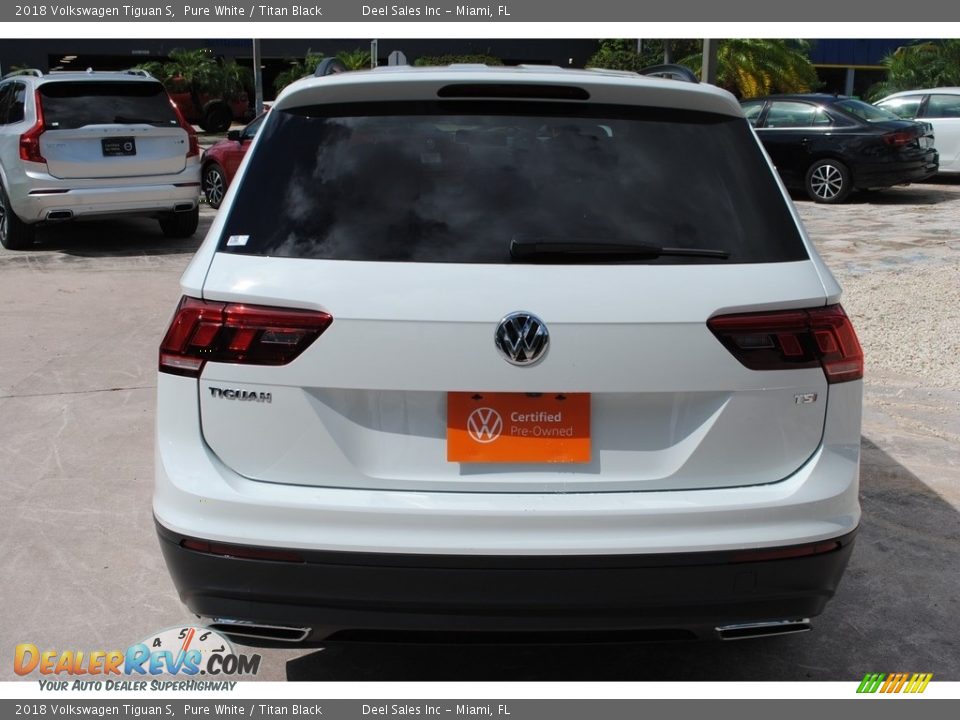 2018 Volkswagen Tiguan S Pure White / Titan Black Photo #8