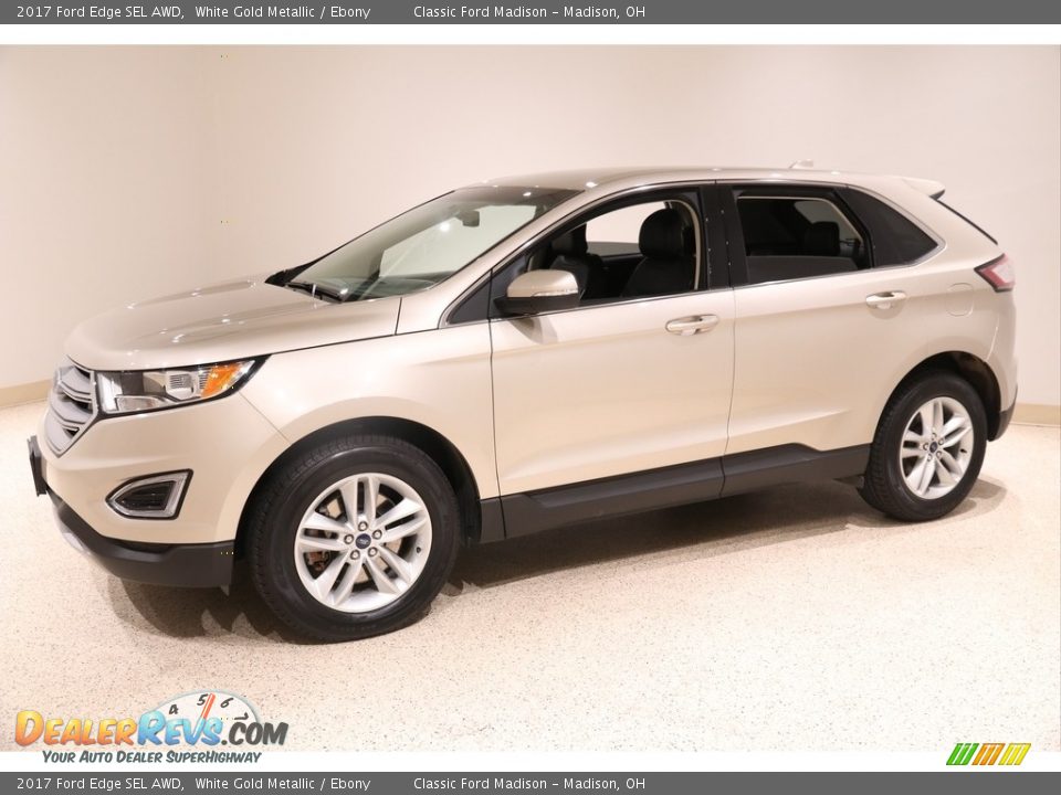 2017 Ford Edge SEL AWD White Gold Metallic / Ebony Photo #3