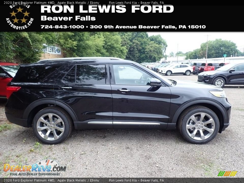 2020 Ford Explorer Platinum 4WD Agate Black Metallic / Ebony Photo #1