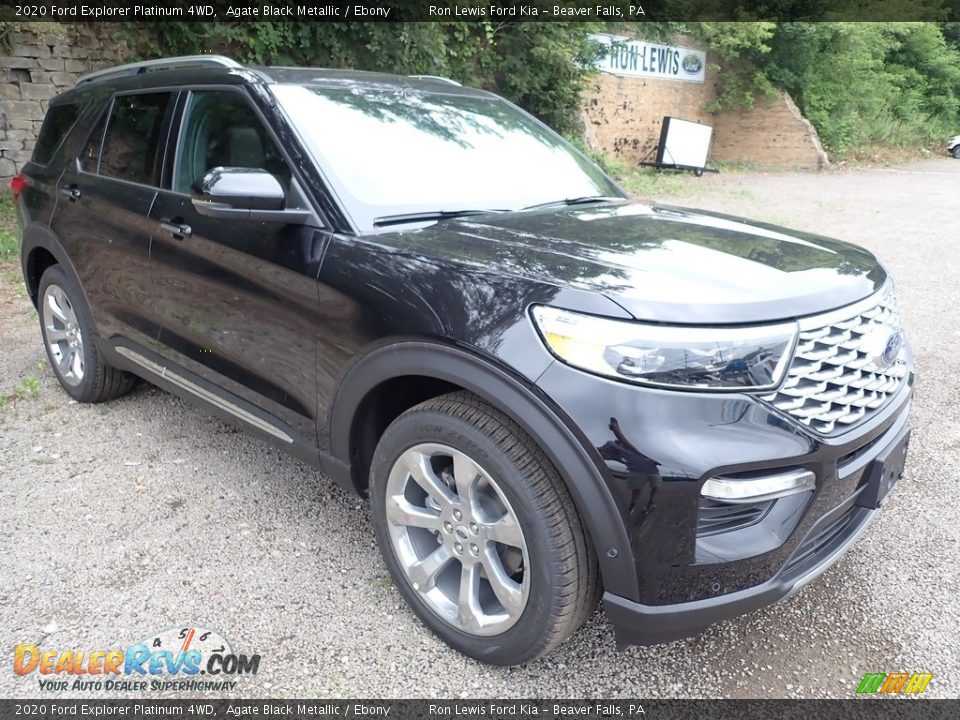 2020 Ford Explorer Platinum 4WD Agate Black Metallic / Ebony Photo #3