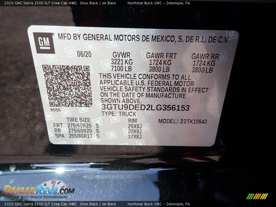 2020 GMC Sierra 1500 SLT Crew Cab 4WD Onyx Black / Jet Black Photo #11