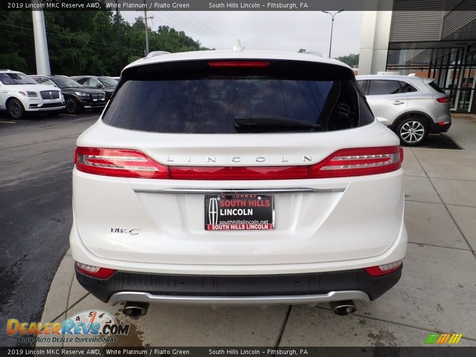 2019 Lincoln MKC Reserve AWD White Platinum / Rialto Green Photo #4