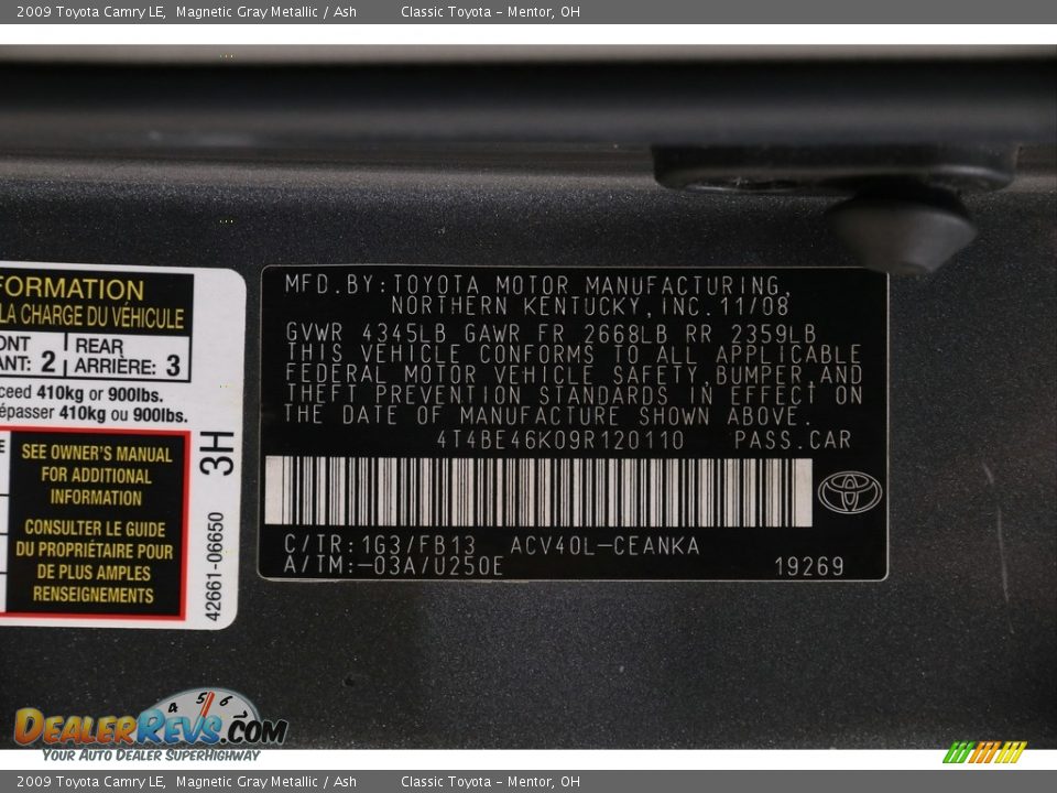 2009 Toyota Camry LE Magnetic Gray Metallic / Ash Photo #18