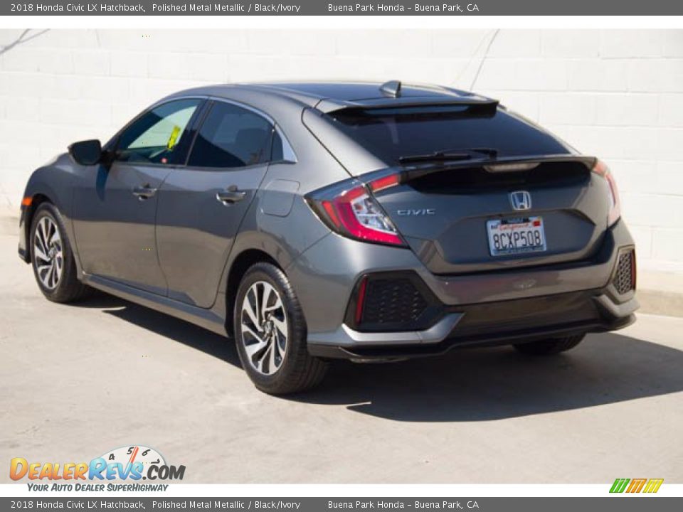 2018 Honda Civic LX Hatchback Polished Metal Metallic / Black/Ivory Photo #2