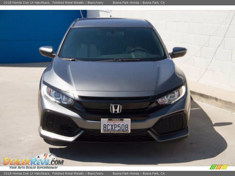 2018 Honda Civic LX Hatchback Polished Metal Metallic / Black/Ivory Photo #7